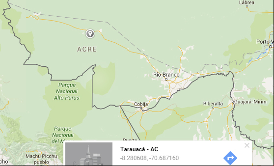 Cidade de Tarauacá, no Acre (Divulgação/Google Maps)